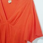 Ella Moss Orange Summer Blouse Beach Wear Top V Neck Photo 2