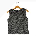 Talbots  Dress Women 6 Black‎ White Tweed Sheath Knee Length Fringe Neck Preppy Photo 2