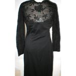 New Womens NWT NIU Black L Designer Dress Lace Wool Long Sleeves Large NIU' Photo 1