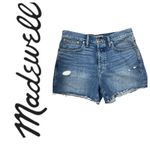 Madewell Women’s 29 The Dad Jean Short Medium Wash Distressed Loose Fit Photo 1
