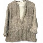 Eileen Fisher XL Organic linen jacket patch pockets boxy fit Flax Cardigan Top Photo 0