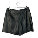 ZARA  Black Vegan Faux Leather Wrap Front Skort S Photo 4