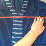 Monteau  blue & teal tie front blouse Photo 6