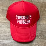 Somebody’s Problem Trucker Hat Red Photo 0