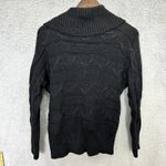 Talbots  Petites M Black Cable Knit Cotton Fisherman Shawl Collar Cardigan Photo 5