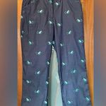 Lilly Pulitzer Women Navy w Embroidered Monkey Cotton Blend Capri Pants Size 2 Photo 0