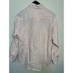 Bryn Walker S Pink 100% Linen Top Shell Button Up Long Sleeve Classic Oversize Photo 1