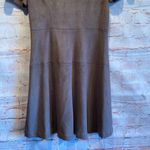 FATE. skater dress brown faux suede small zip up short sleeve brown Photo 2