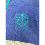 Liz Sport  Women Vintage Sweater  Sz.Med Blue Stripe EUC 90’s V-Neck Crest Y2K Photo 4