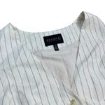 Eloquii NWT  Linen Womens Split Hem Suiting Vest In Pinstripe Ivory Sz 14 Large Photo 2