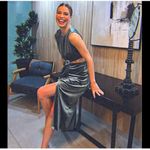 ZARA NWT  Velvet Light Green Cut Out Buckle Dress Size Small Photo 2