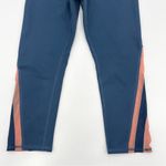 Alo Yoga Leggings Blue Pink Mesh Chevron Sheer Stripes Cropped Capri Size Small Photo 4