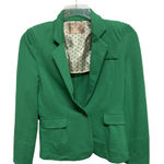Pauln KC Kelly Green Blazer Jacket Size Large Polka Dot Lined Prep Business Photo 0