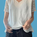 Primark Beautiful white sheer top with stunning eyelet lace sleeves 🔥 Photo 0