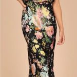 Petal and Pup  Anabelle Halter Neck Midi Dress Black Floral Photo 0