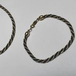Trifari Women’s Signed  Gold Tone / Black Woven Rope Necklace / Bracelet Set Photo 2