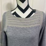 Edme & Esyllte Anthropologie Gray Embroidered 3/4 Sleeve Sweater Dress Photo 1