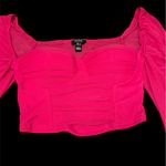 Privy Hot Pink Corset Mesh Cut Out Sleeve Top Photo 9