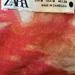 ZARA  Red Marble Maxi Dress Off Shoulder Tiered Ruffles Lightweight Size M‎ Photo 6