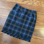 CAbi  Wool Blend Plaid Size 6 Pleated Ruffle Pencil Skirt Academia Chantilly Photo 1