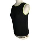 Ronni Nicole Vintage 90s  Tank Top S Petite Black Beaded Strech Knit Sleeveless Photo 3