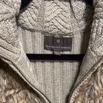 Fenn Wright Manson  Womens Knit Faux Fur Vest Sweater Full Zip Brown Size M Photo 4
