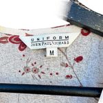 John Paul Richard Uniform  women's size medium floral blouse, cream and maroon Photo 2