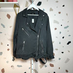 EXPRESS Dark Gray Black Washed Denim Jacket, Size M/L Photo 1