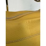 B. Makowsky Leather Shoulder Bag Purse Yellow Pebbled Quiet Luxury Leopard Lined Photo 10