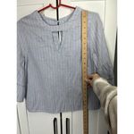 Urban Romantics  Size M Tunic Top Bell 3/4 Sleeves‎ Light Blue Coral Embroidered Photo 3