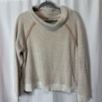 Anthropologie Saturday Sunday XL Cowl Neck Sweater Textured Chevron Cream Pink Photo 1