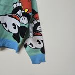 Disney Mickey & Co Mickey Mouse Cropped Sweater Cardigan Blue Green Colorblock L Photo 1