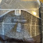 Eileen Fisher Windowpane Wool Sweater Longline Vest Charcoal Plaid Gray Academia Photo 7
