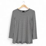 J.Jill Wearever Tunic Sweater Top Stripe Black White Staple Mature Size M Petite Photo 1