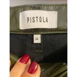 Pistola  Cassie Super High Rise Straight Pants in Olive Vinyl Women's sz. 24 Photo 4