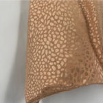 Hedge Your Bet Bandana Top‎ Peach Satin Animal Print Lightweight Smocked Pink Size M Photo 2