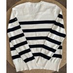 Daily Sports Sweden Women Sweater White Navy Stripe V Neck Long Sleeve Knit Sz M Size M Photo 4