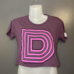 Dazed Shirt XS Purple Cropped Letter D Graphic Geometric Tee T Photo 0