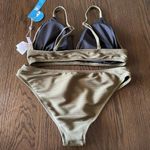 Cupshe Olive Army Green Ribbed Two Piece Swimsuit M, NWT Photo 1