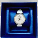 Swavorski Swarovski Crystalline Hours Silver Dial White Crocodile Leather Strap Watch, NWB Photo 2