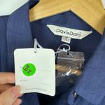 Davi & Dani NWT Button Down Tunic Top Medium Blue Peplum Hem Pockets Lagenlook Photo 5