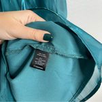 Thirty Thirty LA Teal Puff Sleeve Satin Mini Dress Size Large Blue Photo 3