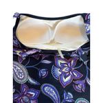 Lands' End Tankini Top Size 4 Square Neck Paisley Wireless Soft Cup Navy Blue Photo 2