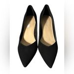 Marc Fisher Caitlin Pointy Pump Black Suede Leather 2.75 Inch Block Heel Size 9M Photo 2