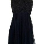 Marie St. Claire Black Beaded Open Back Short Dress Size 4 Photo 0