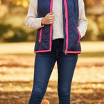 Vineyard Vines  Pink And Blue Quilted Vest Size Large Photo 0