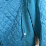 Talbots Women's Medium Teal Quilted Full Zip Jacket Zip Packets Nylon Knit Photo 1