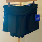 Joy Lab Black Mid Rise Foldover Waist Athletic Shorts Medium Photo 0