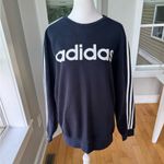 Adidas Originals Navy Blue Logo Three Stripes Crewneck Sweatshirt Size Medium Photo 9