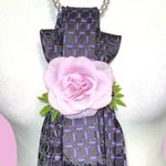 “Dainty Dapper” Purple necktie Necklace with lavender rose adornment Photo 3